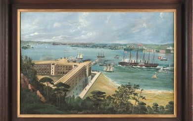 AMERICAN SCHOOL (19th Century,), "Great Eastern Steamship Coming up the Narrows Into the Harbor of
