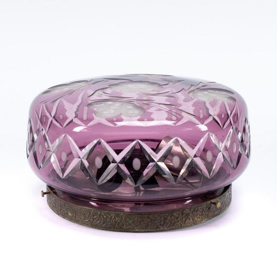 AMETHYST CUT TO CLEAR GLASS CEILING FIXTURE