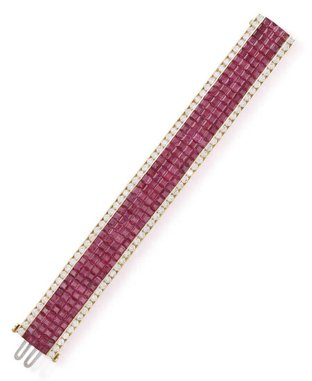 AN IMPORTANT FINE RUBY AND DIAMOND BRACELET, BY...