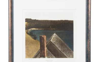 ANDREW WYETH 'END OF OLSONS' SIGNED COLLOTYPE
