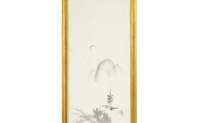 ANTIQUE CHINESE WATERCOLOR PAINTING ON SILK SCROLL