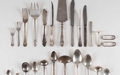 APPROX. THIRTY-NINE PIECES OF STERLING AND COIN SILVER FLATWARE