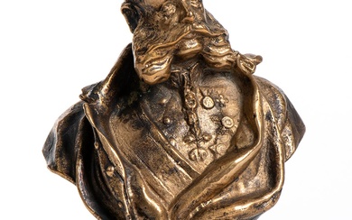 AUSTRIA, Empire Small bust of Franz Joseph patinated bronze, h. 12.5cm