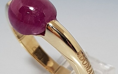 Adomargioielli - 14 kt. Yellow gold - Ring, Ruby - 4.65 ct Ruby