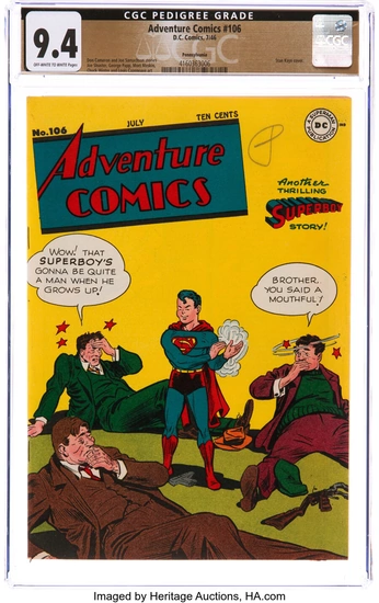 Adventure Comics #106 Pennsylvania Pedigree (DC, 1946) CGC NM...