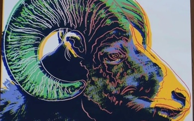 After Andy Warhol Big Horn Ram Screenprint (w/stamp)