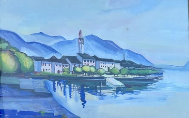 Albert-Alexandre Benois (1888-1960) - Vue d'Ascona - Lac Majeur (Suisse)