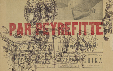 Alberto Giacometti (1901-1966) Têtes et scène de café sur une page de la revue "Arts"
