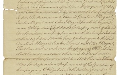 Allen, Ethan. Land deed signed, [New York City], 6 August 1785