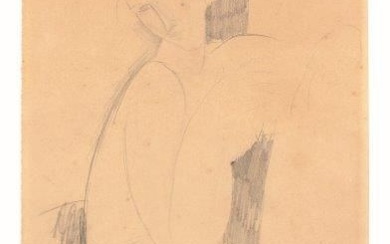 Amedeo MODIGLIANI (Livourne 1884 - 1920 Paris) [FRANCE/ITALIE] Femme assise ca. 1915/1916 Crayon sur papier...