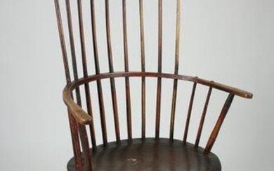 American Black Stained Comb-back Windsor Chair, circa 1805
