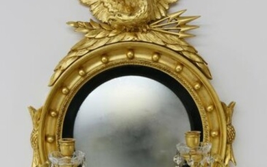 American Gilt Girondale Convex Mirror, circa 1840