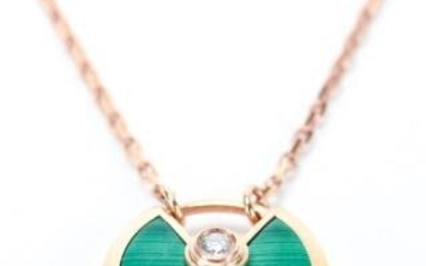 Amulette de Cartier 18K Gold & Malachite Necklace