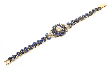 An 18ct gold sapphire and diamond bracelet