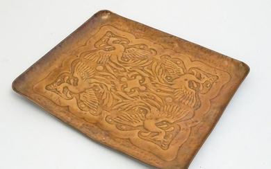 An Arts & Crafts Newlyn School copper tray of