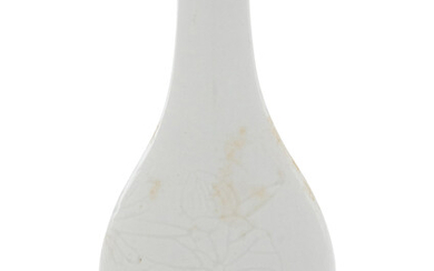 An Incised White Glazed Porcelain Bottle Vase