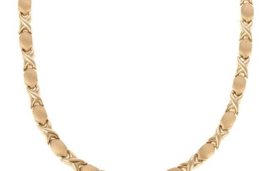 An Italian "X" and "O" Necklace in 14K