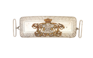 An Officer's Silver- And Ormolu-Mounted Flap Pouch To The Prince Of Wales's Royal Wiltshire Yeomanry Cavalry, Birmingham Silver Hallmarks For 1886, Maker's Mark B & P