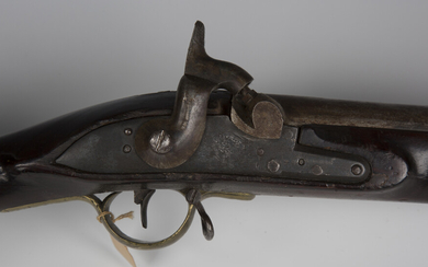 An early 19th century percussion musket with sighted barrel, barrel length 99.5cm, East India Compan