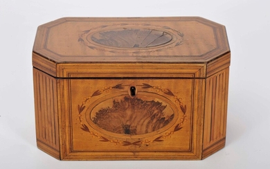 An octagonal tea box