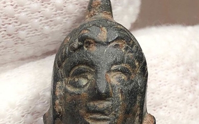 Ancient Roman Bronze Head of Attis wearing a Phrygian Cap or Pileus the Symbol of Freedom.