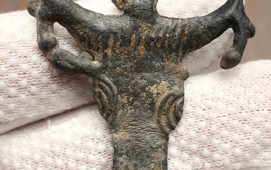 Ancient Roman Lead Legionary Applique of a Bulls Head. The Symbol of X -th Legion Gemina or Equestris