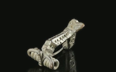 Ancient Roman Silver decorated zoomorphic Dolphin Fibula