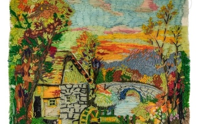 Anna Mary Robertson "Grandma" Moses (AM 1860-1961) Landscape with a Mill