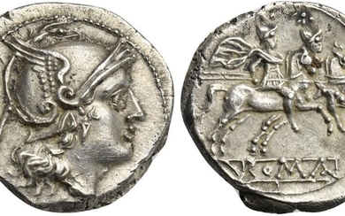 Anonymous, Quinarius, Rome, ca. 211-208 BC; AR (g 2,05; mm...