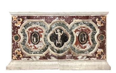 Antependium in polychrome marble committed