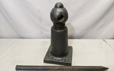 Antique AA Co Cast Iron Screw Jack Possibly Railroad?