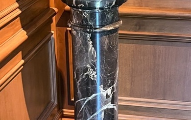 Antique Ardennes Grey Marble Pedestal