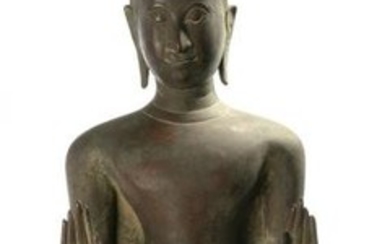 Antique Ayutthaya Style Bronze Double Abhaya Protection
