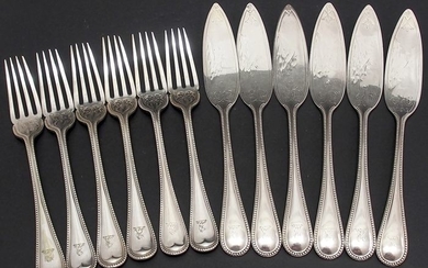 Antique Fish Eater Set By Harrison Brothers & Howson (12) - Silverplate