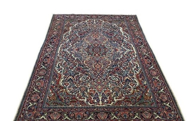Antique Persian Kashan Full Pile Soft Hand-Knotted Rug