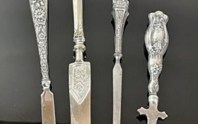 Antique Sterling Silver Letter Openers (4pc)