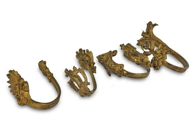 Antique set of 4 bronzes courtain holders
