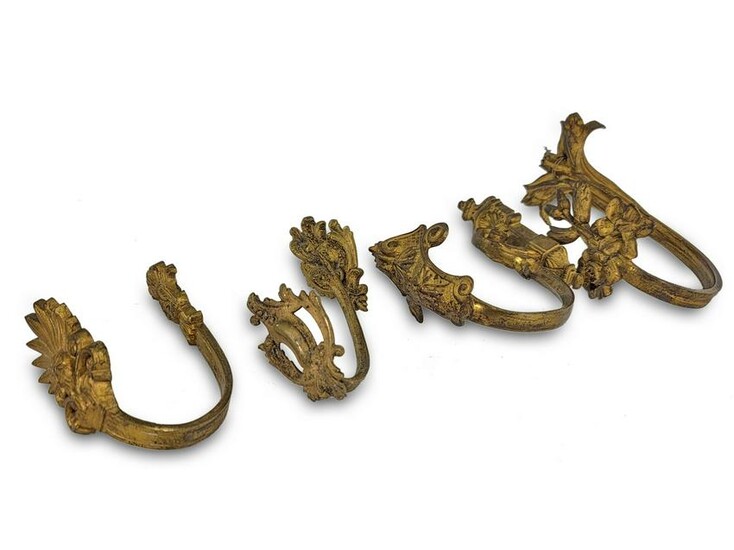 Antique set of 4 bronzes courtain holders