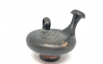 Apulian Pottery black guttus, 12 cm