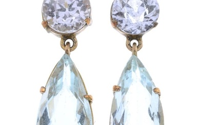 Aquamarine & sapphire drop earrings