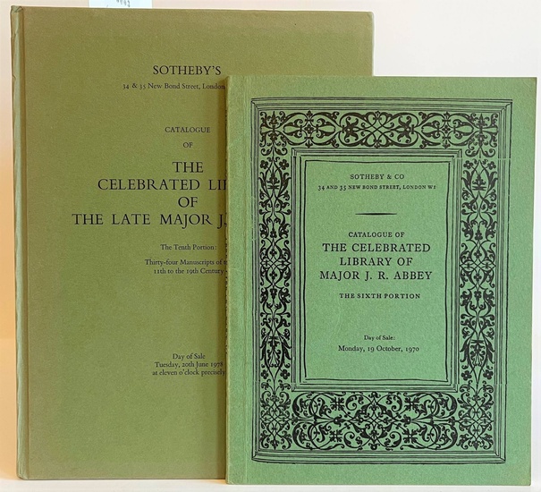 [Auction, booksellers' and library catalogues]. Abbey, J.R. The Celebrated library...