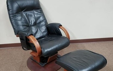 Avantglide Leather Arm Chair and Ottoman