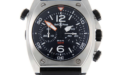 BELL & ROSS - a gentleman's stainless steel BR02-94 chronograph wrist watch.