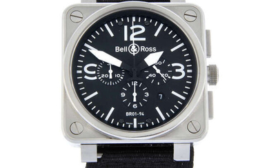 BELL & ROSS - a stainless steel BR01-94 chronograph wrist watch, 46x46mm.