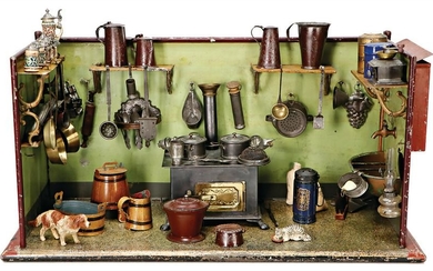 BING dollhouse kitchen, sheet metal, handpainted, c.