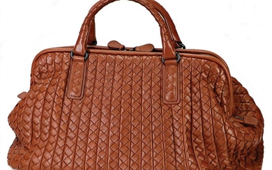 BOTTEGA VENETA bag for ladies, cognac-colored leather