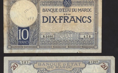 Banque d'Etat du Maroc, Morocco, [9 notes] (Pick 17b, 18b, 23Ab, 27, 44, 47, BNB 207c, 209c, 20...