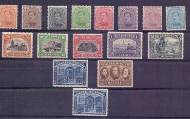 Belgium 1915 - Complete series with Veurne 5 francs - OBP / COB 135/49