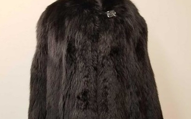 Black Dyed Fox Fur Coat