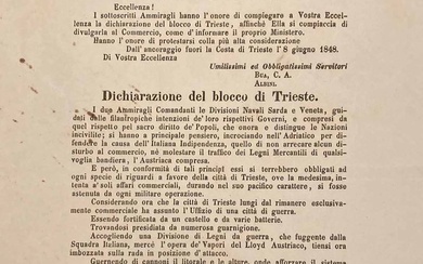 Blocco di Trieste, documento a stampa dell'8 giugno 1848.